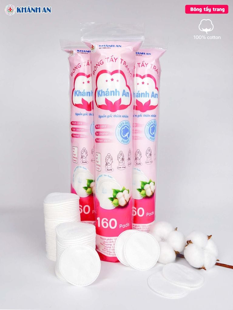Bông tẩy trang Khánh An (ép viền bông)