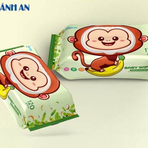 Khăn ướt không mùi Khánh An 120gr con khỉ