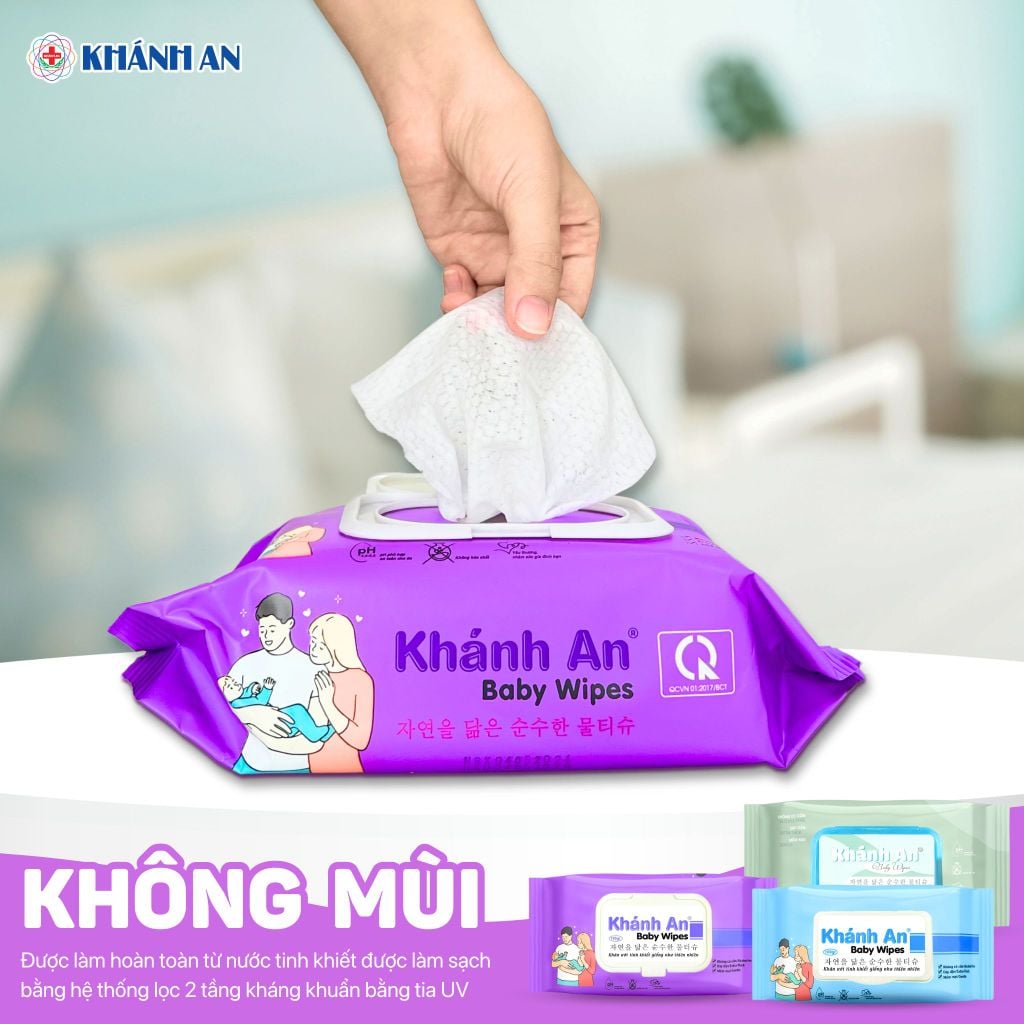 Khăn ướt không mùi Khánh An 180g