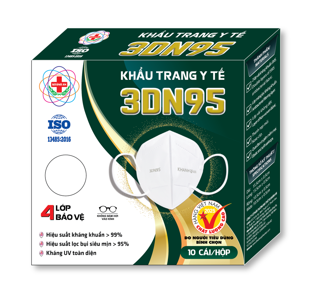 Khẩu Trang Y Tế 3DN95 Khánh An