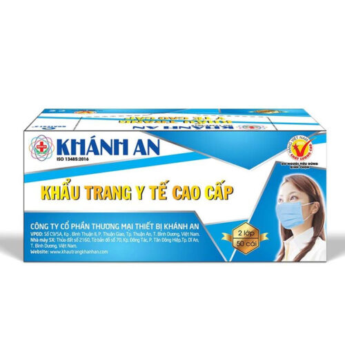 Khẩu Trang Y Tế Cao Cấp 2 Lớp Khánh An (50 cái)