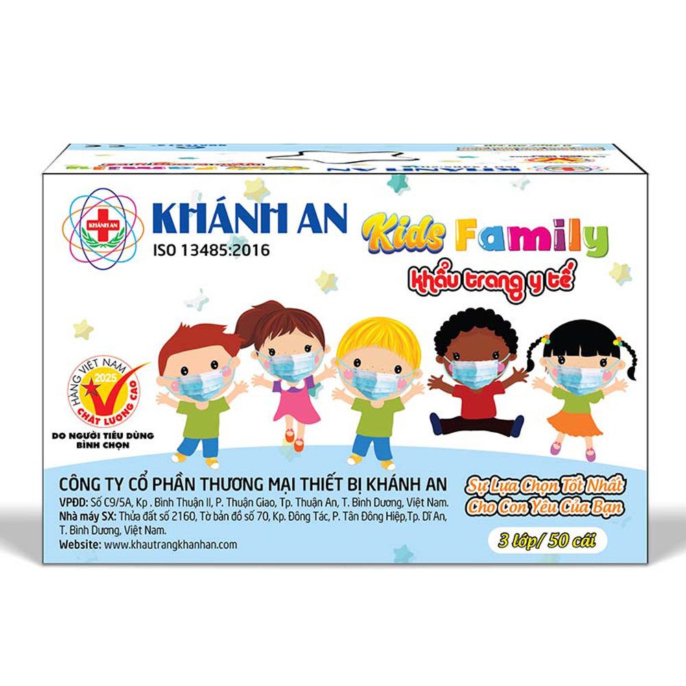 Khẩu trang y tế trẻ em 3 lớp Khánh An